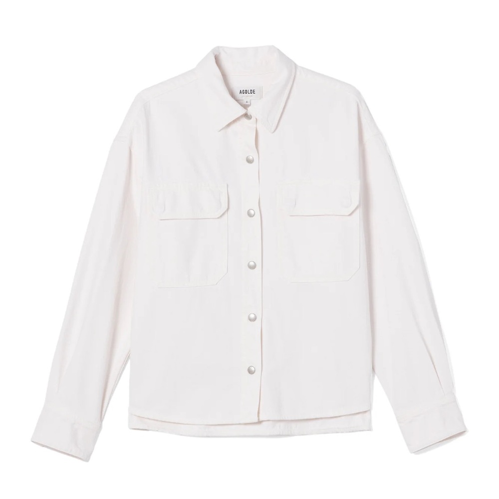 Agolde Gwen Slice Shirt in Fortune Cookie